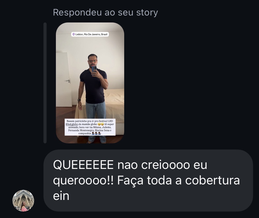 Interação real da comunidade com os stories de Marcelo