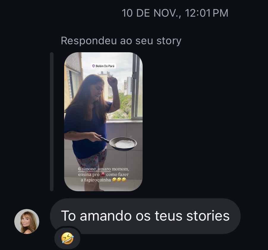 Interação real da comunidade com os stories de Marcelo