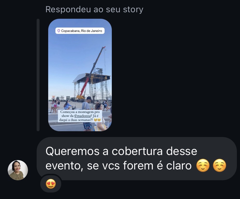 Interação real da comunidade com os stories de Marcelo